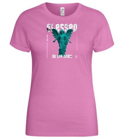 Blessed Angel Design - Basic women's t-shirt_PINK ORCHID_front