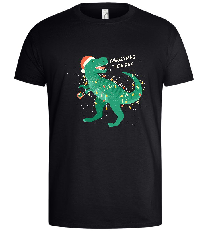 Christmas Tree Rex Design - Basic men's t-shirt_MARINE_front