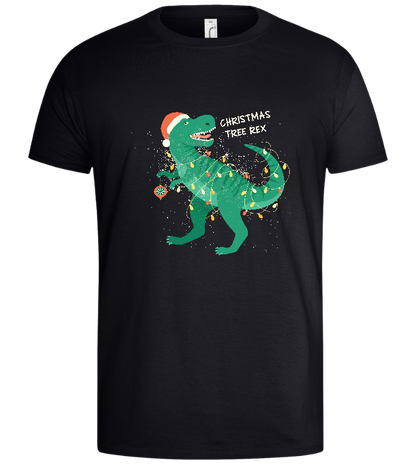 Christmas Tree Rex Design - Basic men's t-shirt_MARINE_front