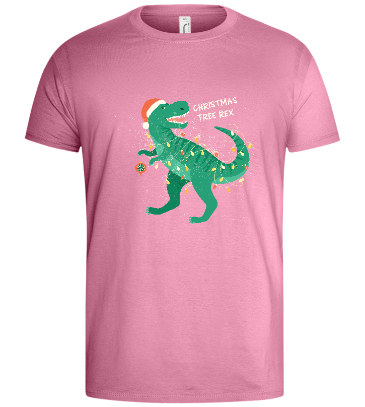 Christmas Tree Rex Design - Basic men's t-shirt_PINK ORCHID_front