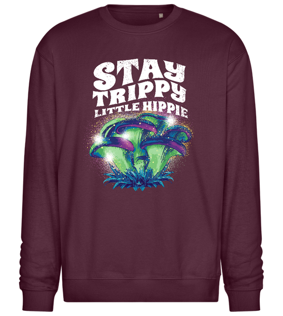 Stay Trippy Design - Comfort Essential Unisex Sweater_BORDEAUX_front