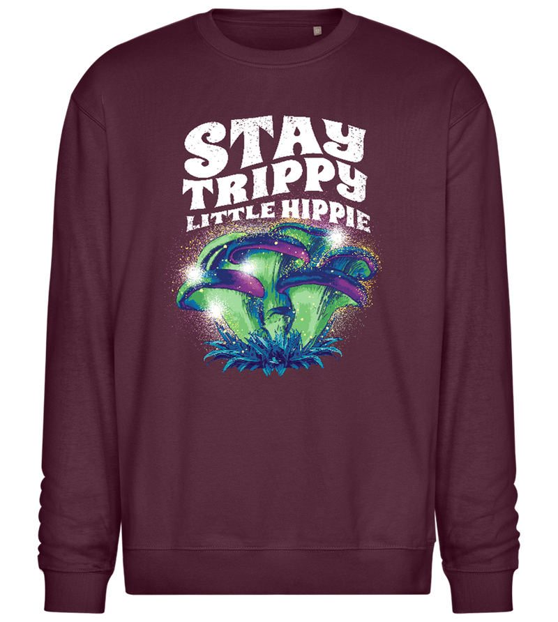 Stay Trippy Design - Comfort Essential Unisex Sweater_BORDEAUX_front