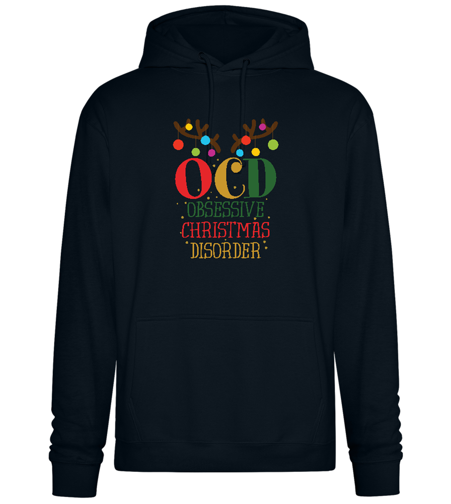 OCD Obsessive Christmas Disorder Design - Premium Essential Unisex Hoodie_BLACK_front