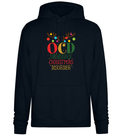 OCD Obsessive Christmas Disorder Design - Premium Essential Unisex Hoodie_BLACK_front