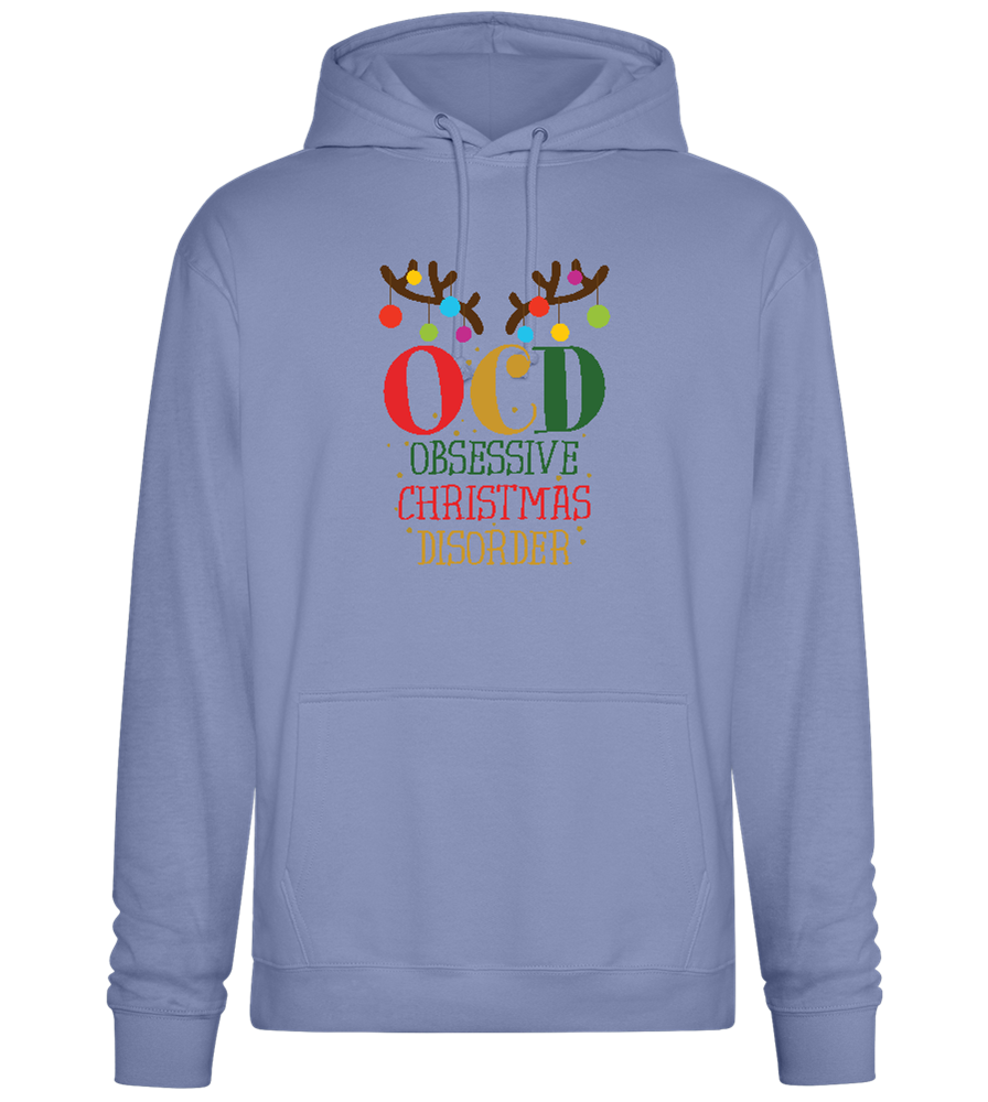 OCD Obsessive Christmas Disorder Design - Premium Essential Unisex Hoodie_BLUE_front