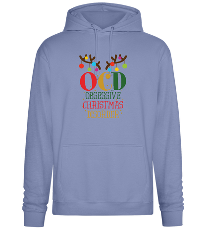 OCD Obsessive Christmas Disorder Design - Premium Essential Unisex Hoodie_BLUE_front