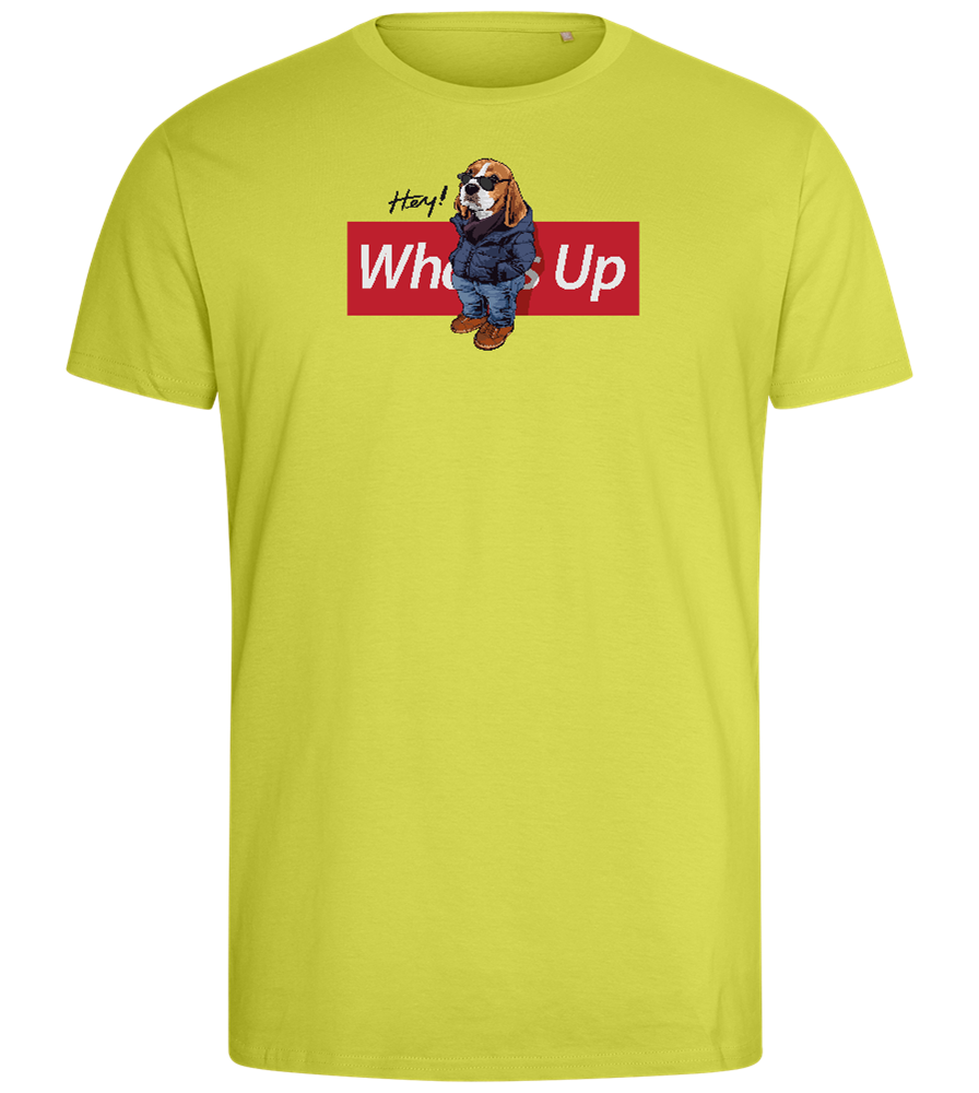 What's Up Dog Design - Comfort men's fitted t-shirt_GREEN APPLE_front