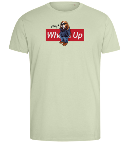 What's Up Dog Design - Comfort men's fitted t-shirt_SILESTONE_front