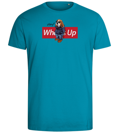 What's Up Dog Design - Comfort men's fitted t-shirt_TURQUOISE_front