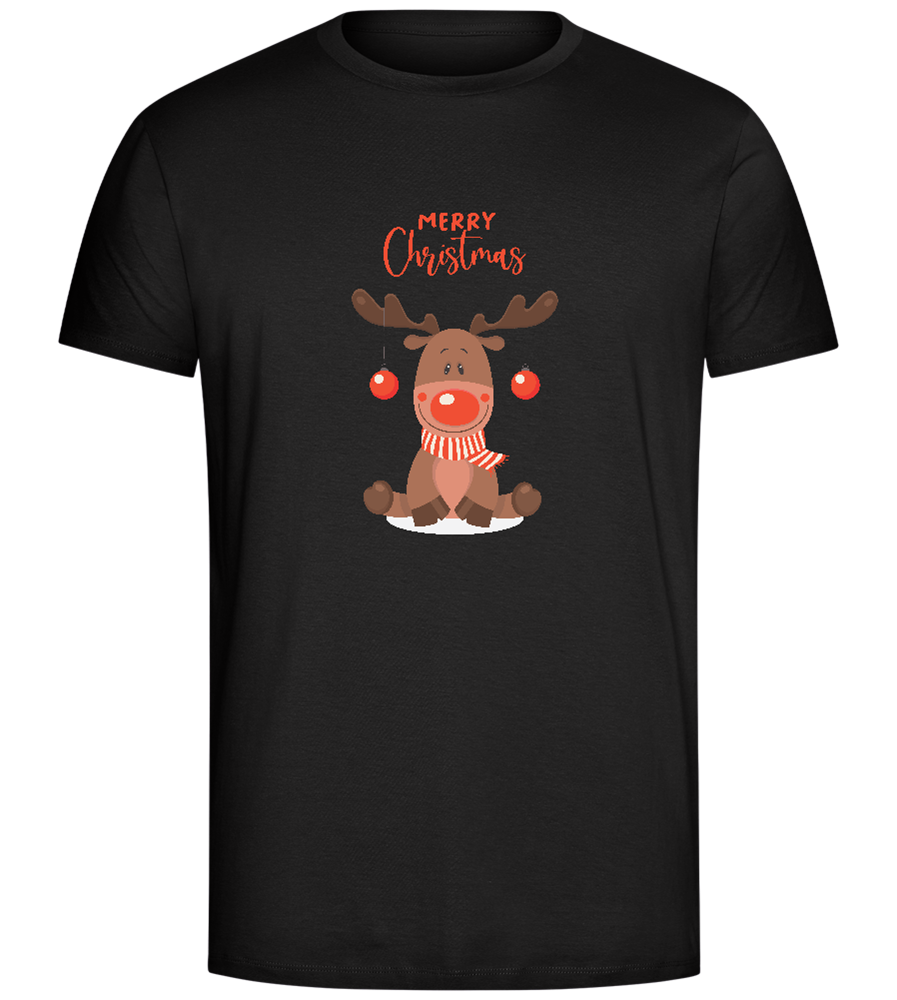 Merry Christmas Reindeer Design - Comfort Unisex T-Shirt_DEEP BLACK_front