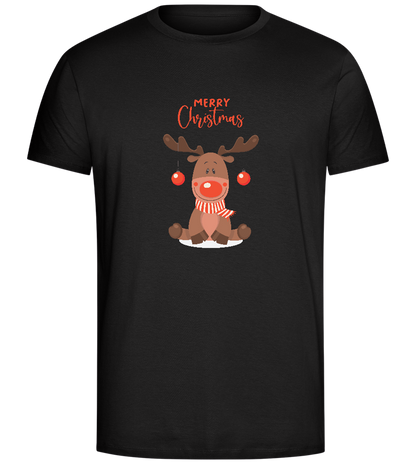 Merry Christmas Reindeer Design - Comfort Unisex T-Shirt_DEEP BLACK_front