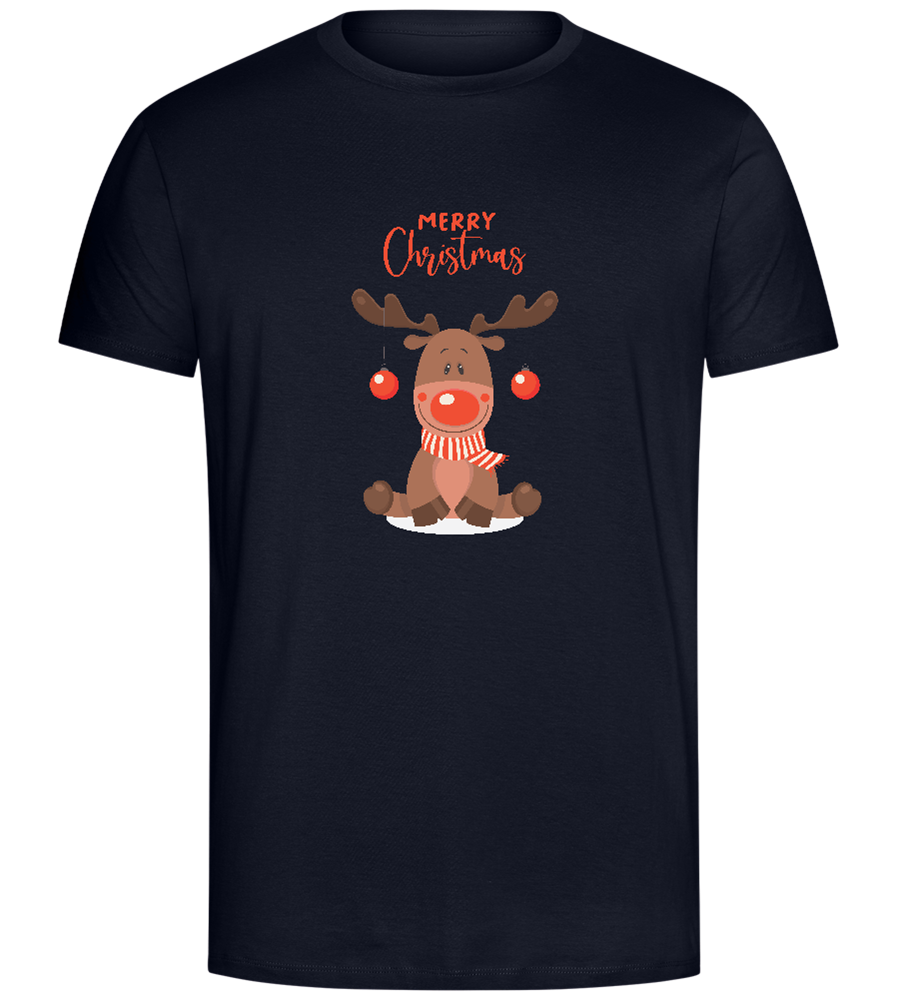 Merry Christmas Reindeer Design - Comfort Unisex T-Shirt_FRENCH NAVY_front