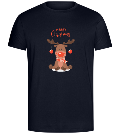 Merry Christmas Reindeer Design - Comfort Unisex T-Shirt_FRENCH NAVY_front