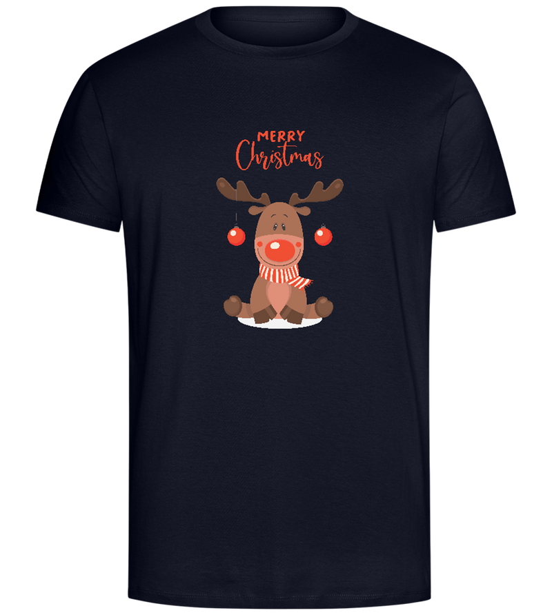 Merry Christmas Reindeer Design - Comfort Unisex T-Shirt_FRENCH NAVY_front