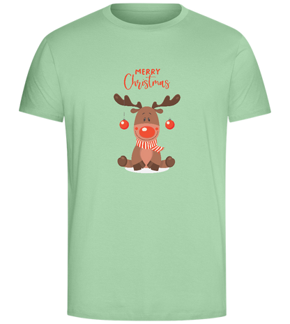 Merry Christmas Reindeer Design - Comfort Unisex T-Shirt_ICE GREEN_front