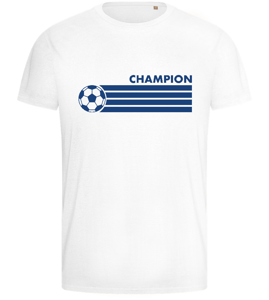 Soccer Champion Design - Basic men's fitted t-shirt_WHITE_front