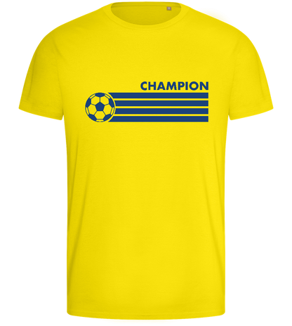 Soccer Champion Design - Basic men's fitted t-shirt_YELLOW_front