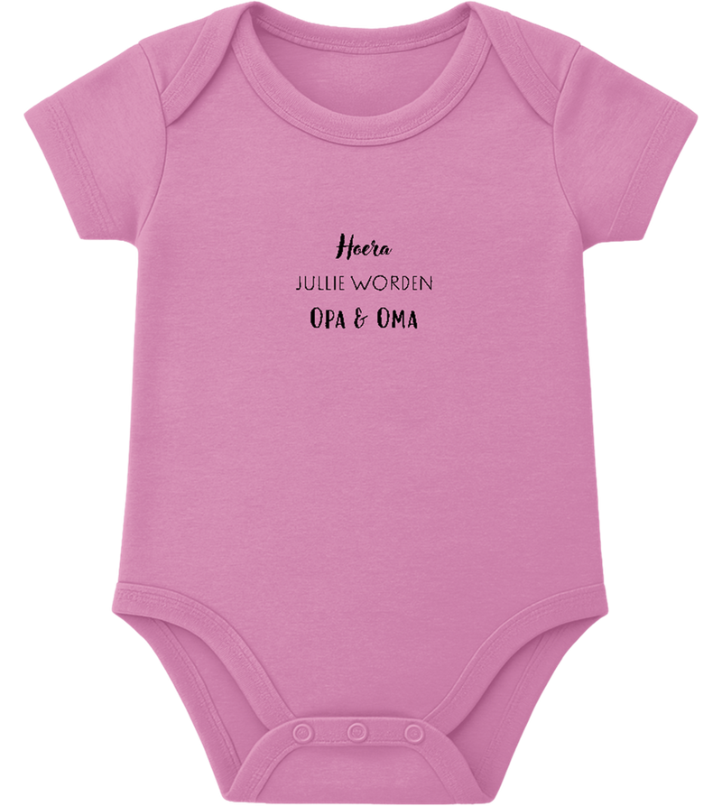 Hoera Opa en Oma Design - Baby bodysuit_PINK ORCHID_front