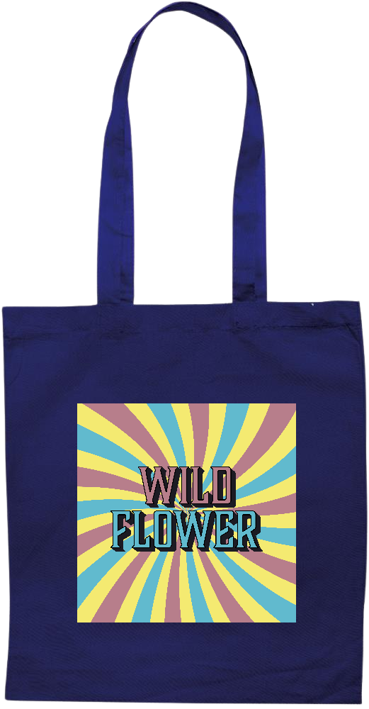 Wild Flower Design - Essential colored event tote bag_BLUE_front