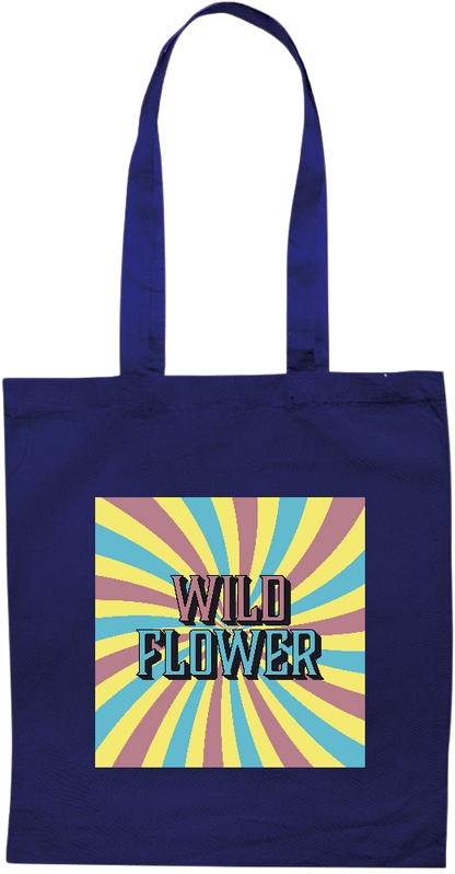 Wild Flower Design - Essential colored event tote bag_BLUE_front