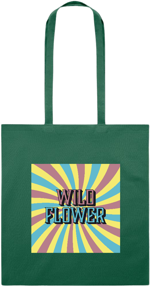 Wild Flower Design - Essential colored event tote bag_DARK GREEN_front