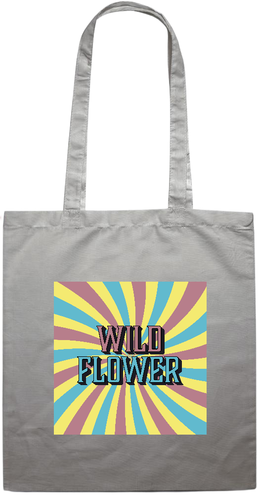 Wild Flower Design - Essential colored event tote bag_GREY_front