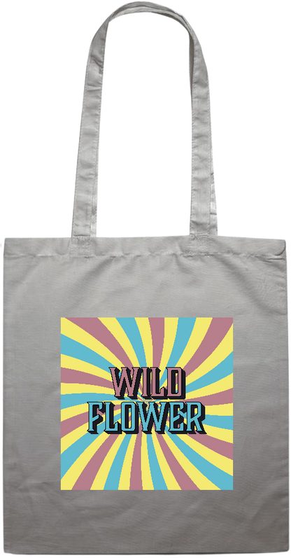 Wild Flower Design - Essential colored event tote bag_GREY_front