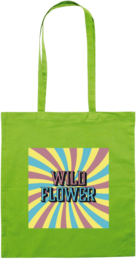 Wild Flower Design - Essential colored event tote bag_LIME_front