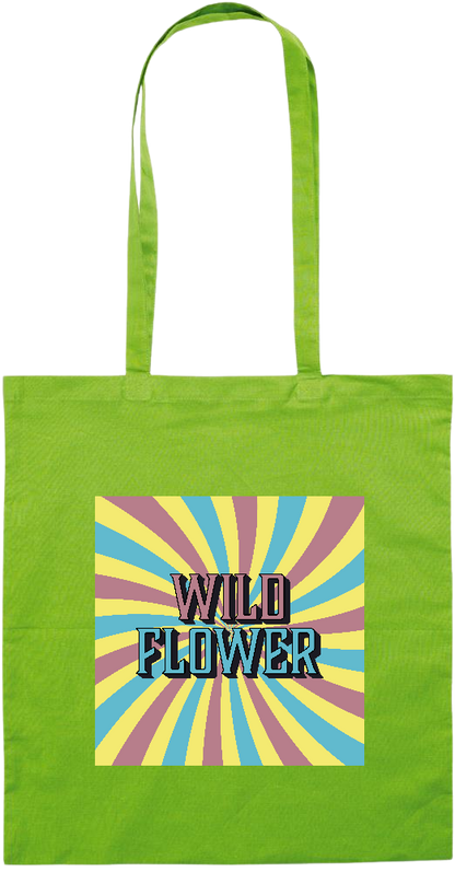 Wild Flower Design - Essential colored event tote bag_LIME_front