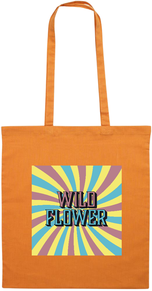 Wild Flower Design - Essential colored event tote bag_ORANGE_front