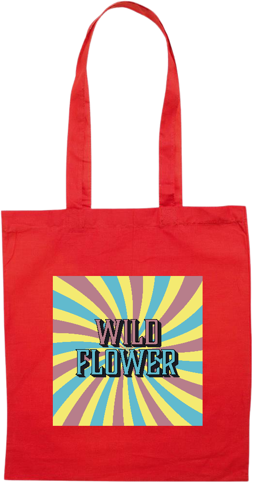 Wild Flower Design - Essential colored event tote bag_RED_front