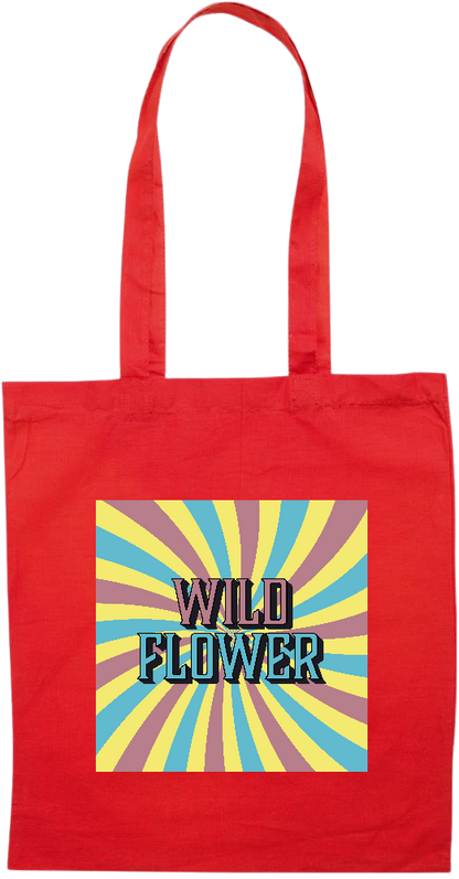 Wild Flower Design - Essential colored event tote bag_RED_front