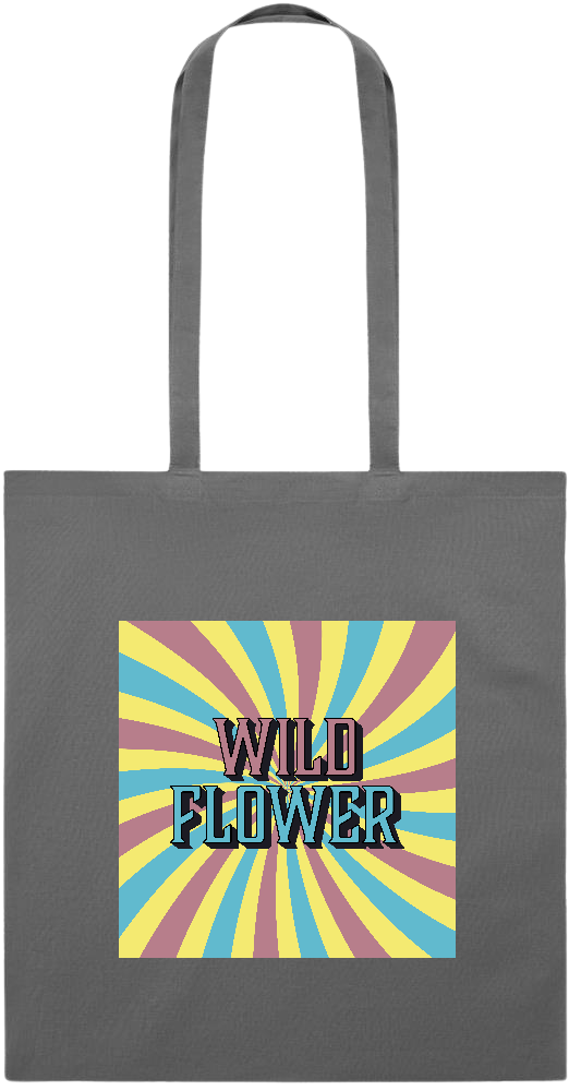 Wild Flower Design - Essential colored event tote bag_STONE GREY_front