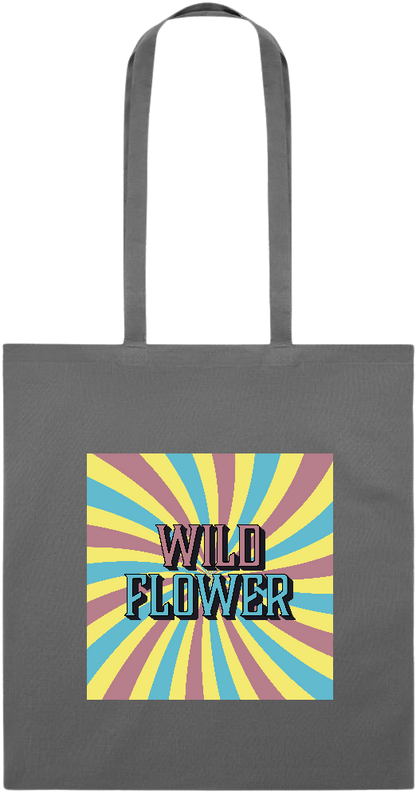 Wild Flower Design - Essential colored event tote bag_STONE GREY_front