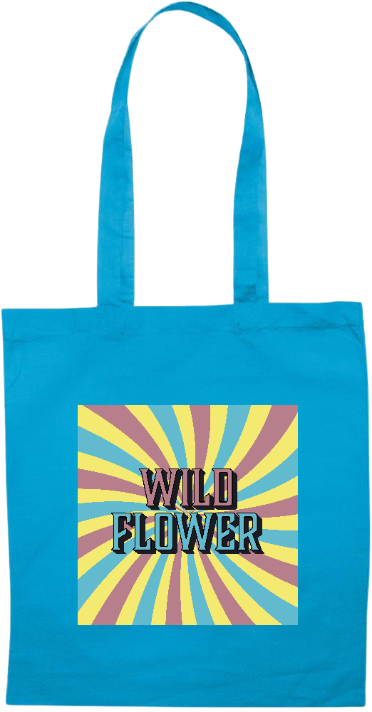 Wild Flower Design - Essential colored event tote bag_TURQUOISE_front