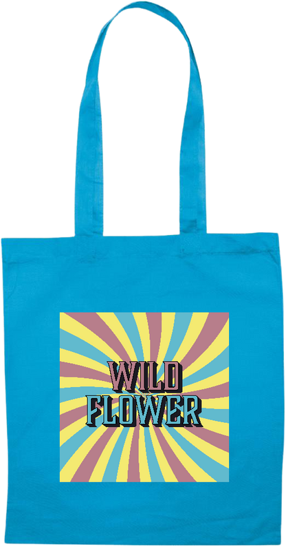 Wild Flower Design - Essential colored event tote bag_TURQUOISE_front