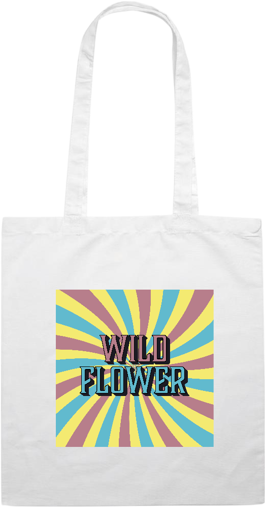 Wild Flower Design - Essential colored event tote bag_WHITE_front