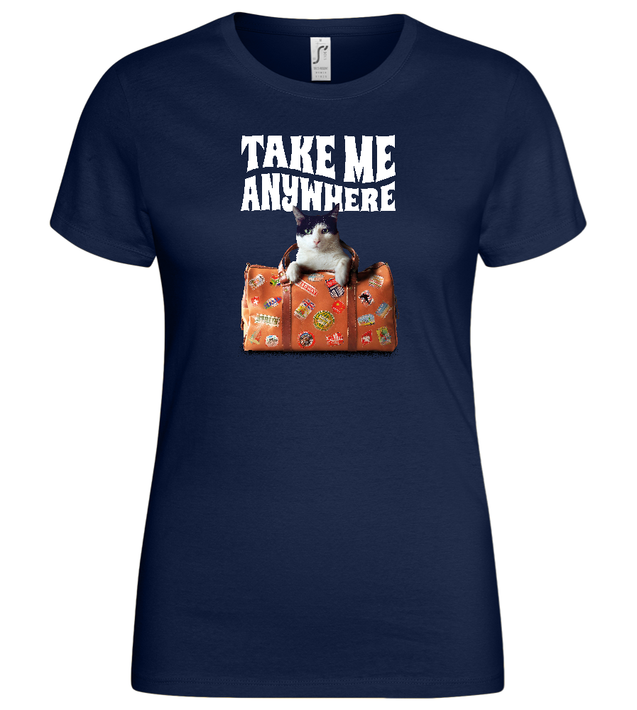 Take Me Anywhere Design - Basic women's t-shirt_MARINE_front