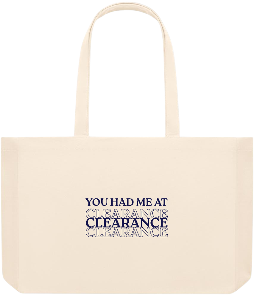 Clearance Design - Basic large recycled beach tote bag_BEIGE_front