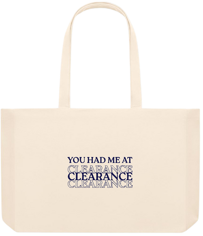 Clearance Design - Basic large recycled beach tote bag_BEIGE_front