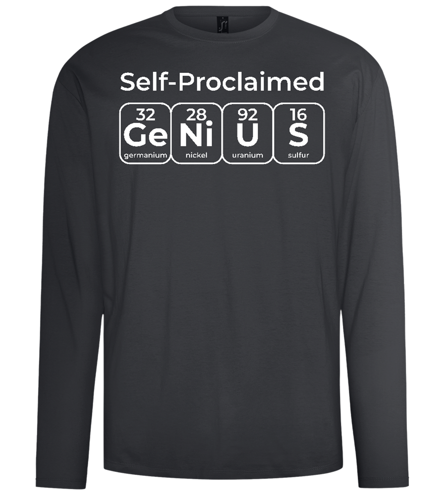 Periodic Table Genius Design - Comfort men's long sleeve t-shirt_DARK GRAY_front