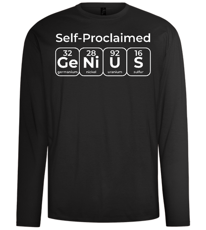 Periodic Table Genius Design - Comfort men's long sleeve t-shirt_DEEP BLACK_front