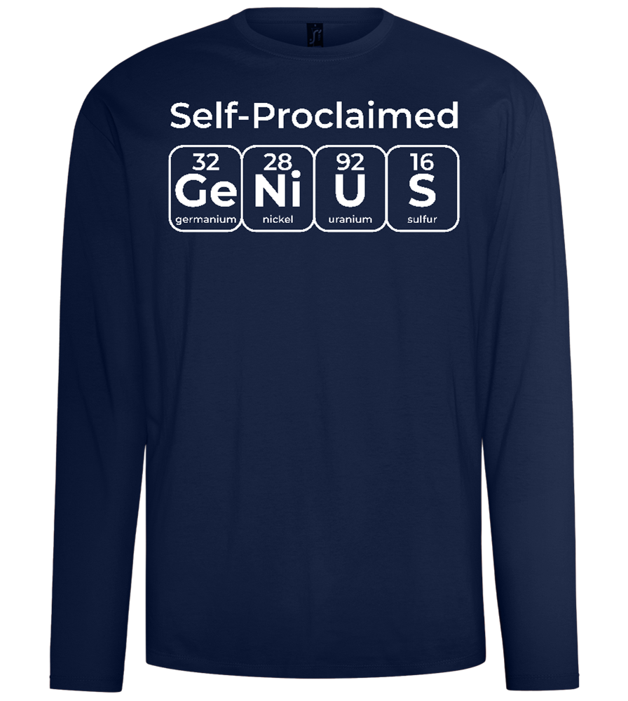 Periodic Table Genius Design - Comfort men's long sleeve t-shirt_MARINE_front