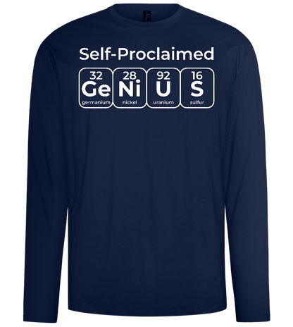 Periodic Table Genius Design - Comfort men's long sleeve t-shirt_MARINE_front