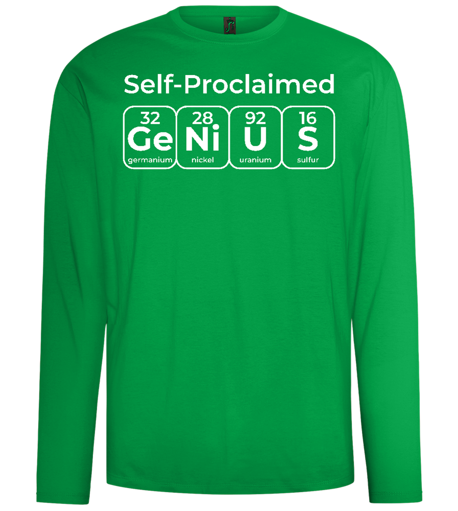 Periodic Table Genius Design - Comfort men's long sleeve t-shirt_MEADOW GREEN_front