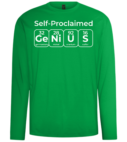 Periodic Table Genius Design - Comfort men's long sleeve t-shirt_MEADOW GREEN_front