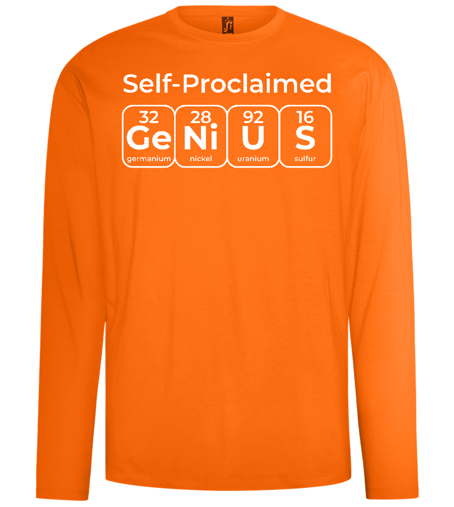 Periodic Table Genius Design - Comfort men's long sleeve t-shirt_ORANGE_front