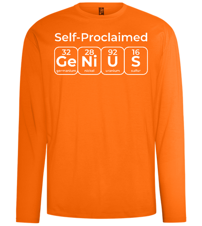 Periodic Table Genius Design - Comfort men's long sleeve t-shirt_ORANGE_front