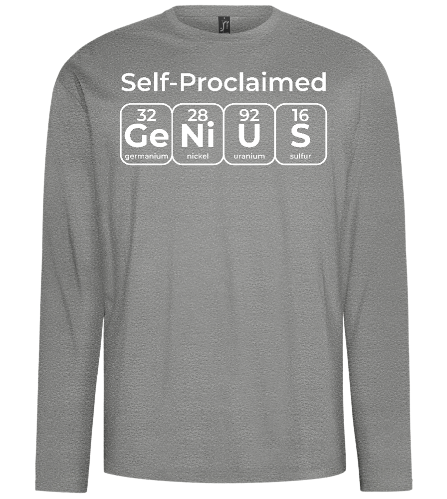 Periodic Table Genius Design - Comfort men's long sleeve t-shirt_ORION GREY_front