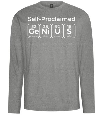 Periodic Table Genius Design - Comfort men's long sleeve t-shirt_ORION GREY_front